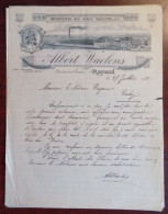 Lettre Avec Gravure " Ets Albert Waelens " Importation Des Huiles Industrielles à Renaix 1923 - 1900 – 1949