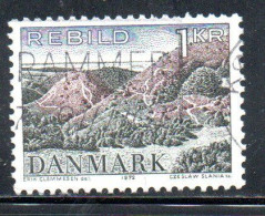 DANEMARK DANMARK DENMARK DANIMARCA 1972 REBILD HILLS 1k USED USATO OBLITERE' - Usado