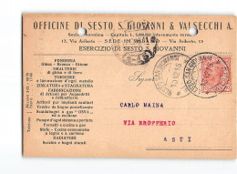 X1654 OFFICINE DI SESTO S. GIOVANNI & VALSECCHI - PRESENTI 2 BUCHI - Poststempel