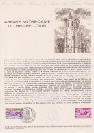 1978 FRANCE Document De La Poste Abbaye Du Bec Hellouin N° 1999 - Postdokumente