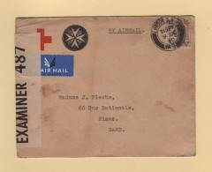 Londres - 1940 - Par Avion Destination France - Censure - Croix Rouge Croix De Malte - Briefe U. Dokumente