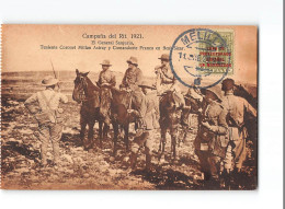 X1660 CAMPANA DEL RIF. 1921 EL GENERAL SANJURJO PTENIENTE CORONEL MILLAN ASTRAY Y COMANDANTE FRANCO EN BENI SICAR - POST - Otras Guerras