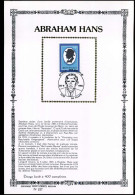 2064 - Abraham Hans  - Zijde/soie Sony Stamps - Cartoline Commemorative - Emissioni Congiunte [HK]