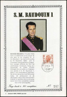1649 -- Koning Boudewijn / Roi Baudouin - Zijde/soie Sony Stamps - Erinnerungskarten – Gemeinschaftsausgaben [HK]