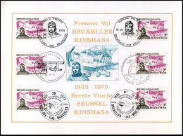 1782 - Eerste Vlucht Brussel-Kinshasa -- Edmond Thieffry - Cartes Souvenir – Emissions Communes [HK]