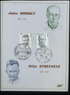 1603/04 - Jules Bordet - Stijn Streuvels - Souvenir Cards - Joint Issues [HK]