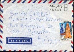 Express Cover To Brussels, Belgium - Tunisia