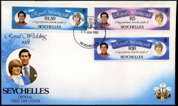 Seychelles - FDC - Royal Wedding 1981 - Prince Charles - Lady Diana - Familles Royales