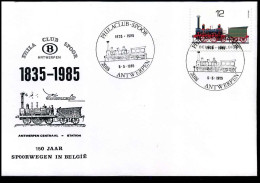 2171 Op Envelop - 'Philaclub-Spoor, Antwerpen' - 150 Jaar Spoorwegen In België - Cartas & Documentos