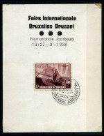 466 - Foire Internationale Bruxelles Brussel / Internationale Jaarbeurs 13/27-3-1938 - Storia Postale