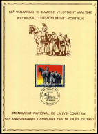 2369 - 50e Verjaring 18-daagse Veldtocht Van 1940, Nationaal Leiemonument Kortrijk - Covers & Documents
