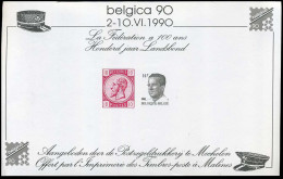 2352 - Belgica 90, Herinneringsvelletje - Feuillets N&B Offerts Par La Poste [ZN & GC]