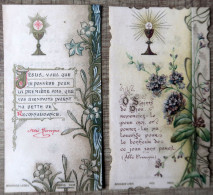 2 Images Pieuses Celluloïd (1ère Communion 1905) - Images Religieuses