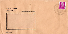 L78959 - DDR - 1966 - 15Pfg Ulbricht EF A WirtschDrucksFensterBf PULSNITZ - DIE PFEFFERKUCHENSTADT - Covers & Documents