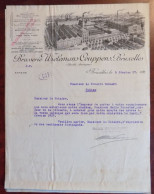 Lettre Avec Gravure Ets " Brasserie Wielemans Ceuppens Bruxelles " 1927 - 1900 – 1949