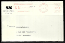 P261 - LETTRE DU SERVICE NATIONAL DE NANCY DU 06/03/98 AVEC VOLET RETOUR - Cartas & Documentos