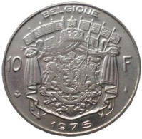 Baudouin  10 Francs  Année 1975 (Française)  -- Pièce Non Nettoyée  (voir Images) - 10 Frank