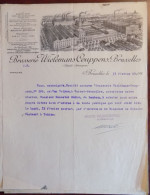 Lettre Avec Gravure Ets " Brasserie Wielemans Ceuppens Bruxelles " 1928 - 1900 – 1949