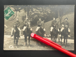 E V160D - BEAUFORT Sur DORON - Rare Carte Photo Cavaliers Chasseurs Alpins - 1908 - Savoie Militaria - Beaufort
