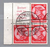 Dt. Reich Zusammendruck Michel-Nr. W 45 Gestempelt - Se-Tenant