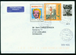 Br Brazil, Sao Paulo 2005 Cover > Denmark (MiNr 2721 "Marilyn Monroe" Andy Warhol) #bel-1066 - Lettres & Documents