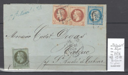 France - Lettre Bordeaux  - Affranchissement Composé 09/71 - Tricolore - 1849-1876: Période Classique