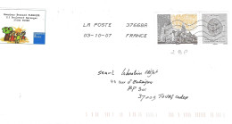 TIMBRE N° 4062  -  EGLISE NOTRE DAME LA GRANDE POITIERS  - AU TARIF DU 1 10 06 AU 28 2 08  -  SEUL SUR LETTRE  -  2007 - Postal Rates