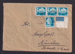 1948 - 2 Pf. Notopfer Mit Leerfeld - Brief Mit 4x 5 Pf. Marx Nach München - Renania-Palatinado