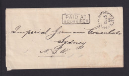 1908 - Rahmen-o "PAID AT HOCHKIRCH" - Streifband Mit Orts-o Nach Sydney - Cartas & Documentos