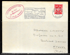 P259 - LETTRE EN FRANCHISE DE BESANCON DU 18/10/62 - CACHET CHEF DE DETACHEMENT D.F.P.A. - FLAMME FESTIVAL - Lettres & Documents