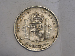 ESPAGNE 5 Pesetas 1885 - Silver, Argent - Otros & Sin Clasificación