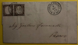 1861  MACERATA FELTRIA MARCHE CON 10 CENT COPPIA X PESARO - Sardinien
