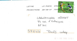 TIMBRE N° 4069  -  RUGBY RAFFUT  - AU TARIF DU 1 10 06 AU 28 2 08  -  SEUL SUR LETTRE  -  2007 - Postal Rates