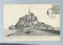 CPA - 50 - Le Mont Saint-Michel - Vue Générale De La Digue à Marée Haute - Circulée En 1906 - Le Mont Saint Michel