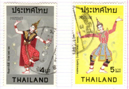 T+ Thailand 1974 Mi 715-16 Tänzerinnen - Tailandia