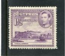 CYPRUS - 1951  GEORGE VI  1 1/2 Pi  VIOLET  MINT - Cipro (...-1960)