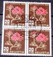 Schweiz Suisse Pro Juventute 1948: Zu WI127 Mi 516 Yv 469 "Alpenrose Rhododendron" Mit ⊙ LANGENTHAL 3.III.49 (CHF 12.00) - Oblitérés