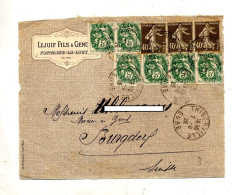 Devant De Lettre Cachet Thiberville Sur Blanc Semeuse - Manual Postmarks