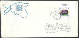 Estonia Cover Mailed To Finland 2000 W/ Railway Train Stamp - Treni