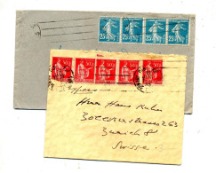 Lettre Flamme Muette Paris Sur Paix Semeuse - Mechanical Postmarks (Advertisement)