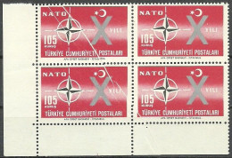 Turkey; 1962 10th Anniv. Of Turkey's Admission To NATO 105 K. "Pleat ERROR" - Ungebraucht