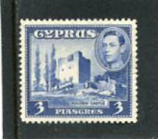 CYPRUS - 1942  GEORGE VI  3 Pi  BLUE  MINT - Chipre (...-1960)