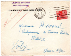 1932  CAD PARIS 31  CHAMBRE Des DEPUTES   " Charles BARRON Député Des Basses Alpes " Envoyée à VOLX - Brieven En Documenten