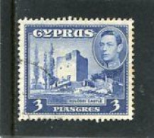 CYPRUS - 1942  GEORGE VI  3 Pi  BLUE  FINE USED - Cipro (...-1960)