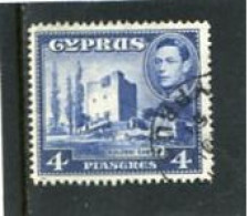 CYPRUS - 1951  GEORGE VI  4 Pi  BLUE  FINE USED - Cyprus (...-1960)