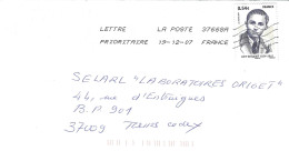 TIMBRE N° 4107   -  GUY MOQUET  - AU TARIF DU 1 10 06 AU 28 2 08  -  SEUL SUR LETTRE  -  2007 - Postal Rates