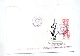 Lettre Cachet Jullouville Sur Fragment Bloc  Ciappa - Manual Postmarks