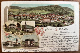 Gruss Aus Sissach - Bank, Schloss, Kirchen - Rathe U. Fehlmann, Basel - 19/12/1900 - Autres & Non Classés