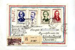 Lettre Recommandée Paris 81 Sur Widal Foucault Berthollet Lagrange - Manual Postmarks