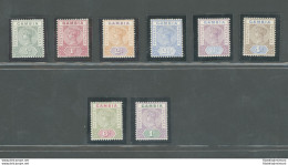 1898 Gambia - Stanley Gibbons N. 37-44 - Regina Vittoria - Watermark Crown CA - 8 Valori - MH* - Sonstige & Ohne Zuordnung